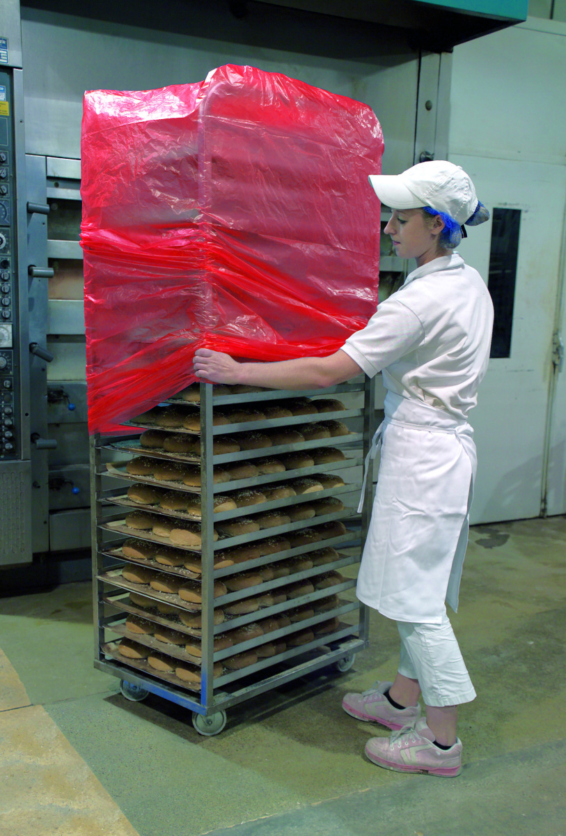 Kitchen is Painted Red by Red-colored Disposable Racks