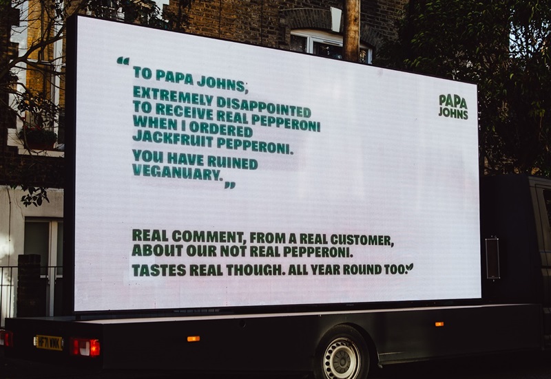 Papa Johns parades promo billboard around London after complaints it